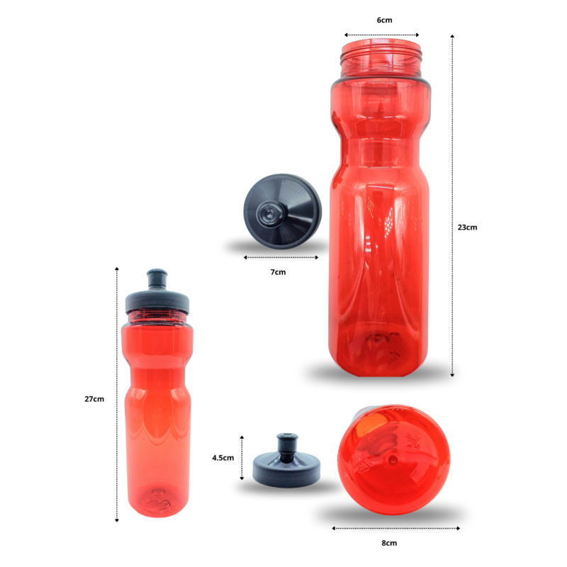 bote para agua diseño ergonómico rojo con tapa chupón C/10 JNNA