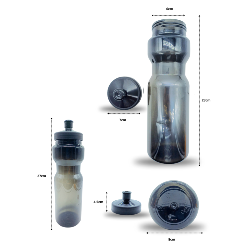 bote para agua diseño ergonómico negro con tapa chupón C/10 JNNA