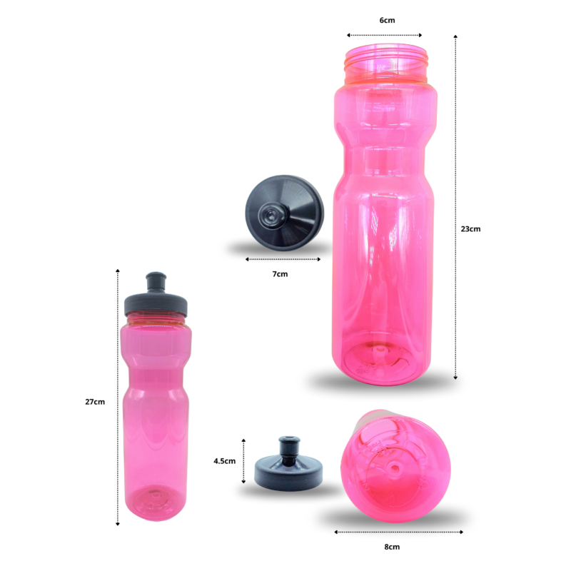 bote para agua diseño ergonómico rosa con tapa chupón C/10 JNNA