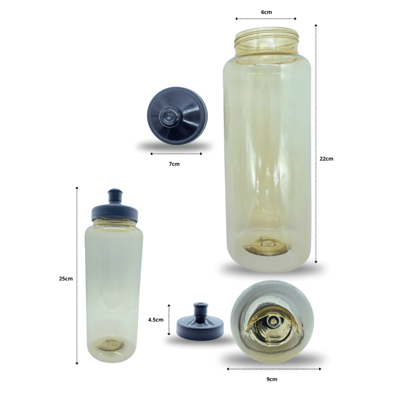 bote para agua chato transparente con tapa chupón C/10 JNNA