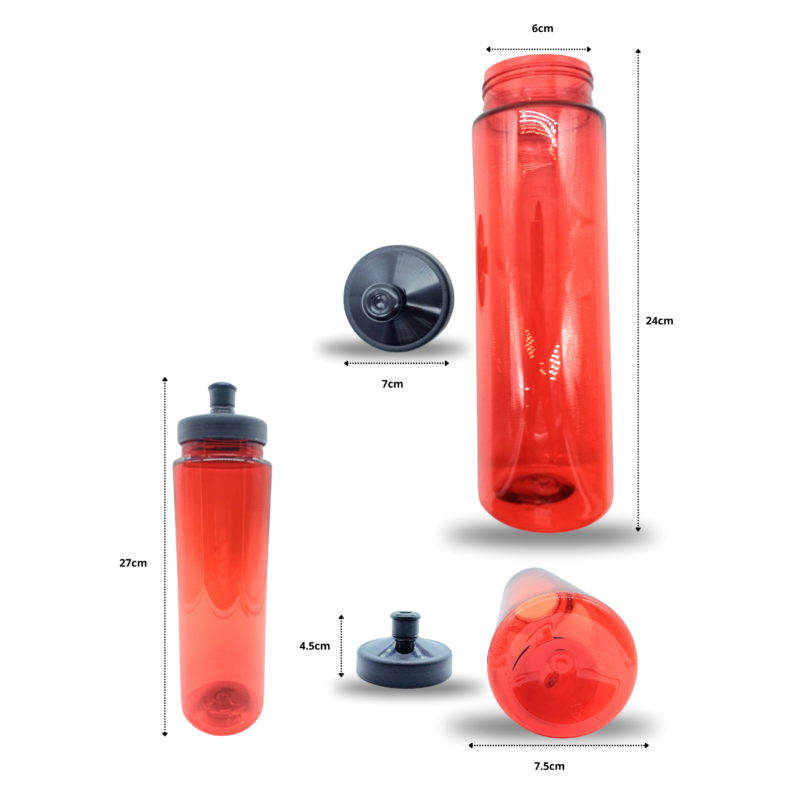 bote para agua cilindro rojo con tapa chupón C/10 JNNA