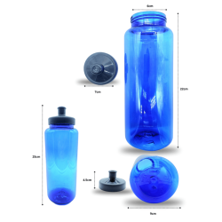 bote para agua chato azul con tapa chupón C/10 JNNA