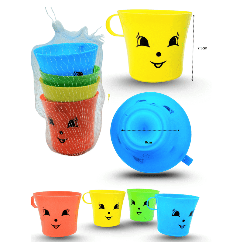 taza de plástico caritas cat multicolor en red C/4 E6260