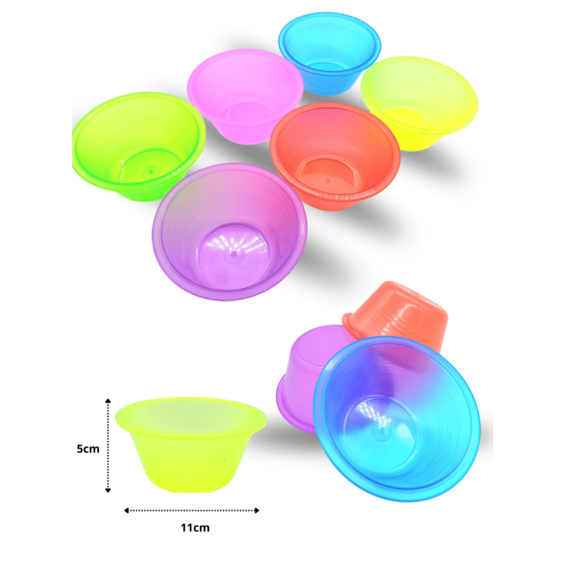 jícara mini translucida 11cm diámetro 5 cm de alto C/50 ROB GRC
