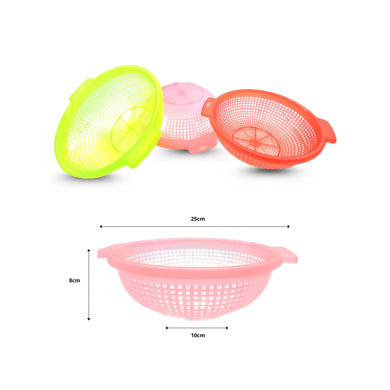 colador Ximena 25cm con orejas translucido C/50 ROB GRC