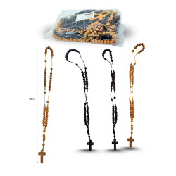 rosario de madera 3 tonos C/12 ****