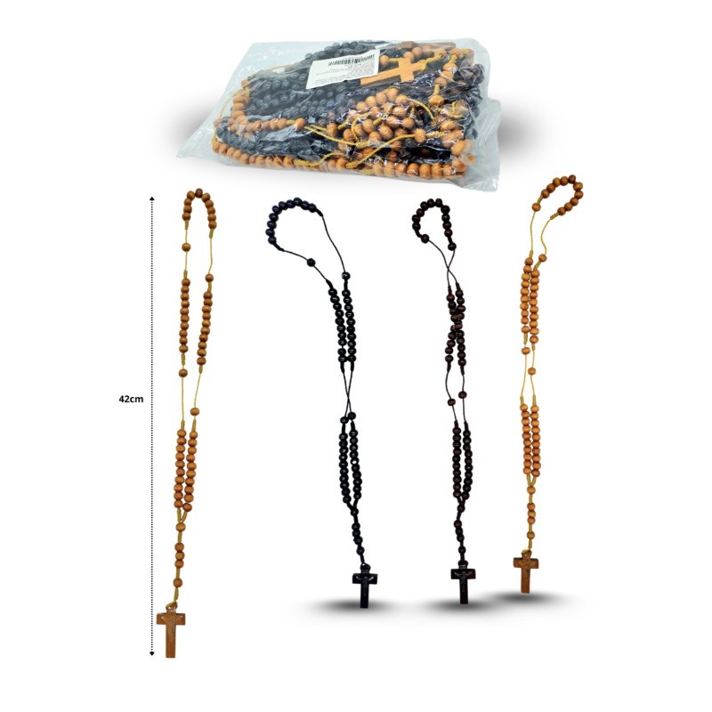 rosario de madera 3 tonos C/12 ****