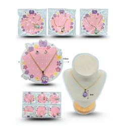 collar LABUBU con par de broqueles set 2 pzas C/12 DG25-C11