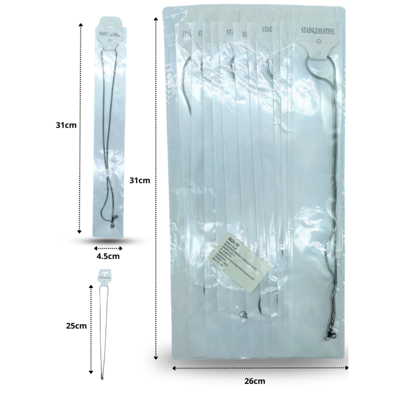 cadena tubular corrida acero inoxidable C/12 DG24-T40