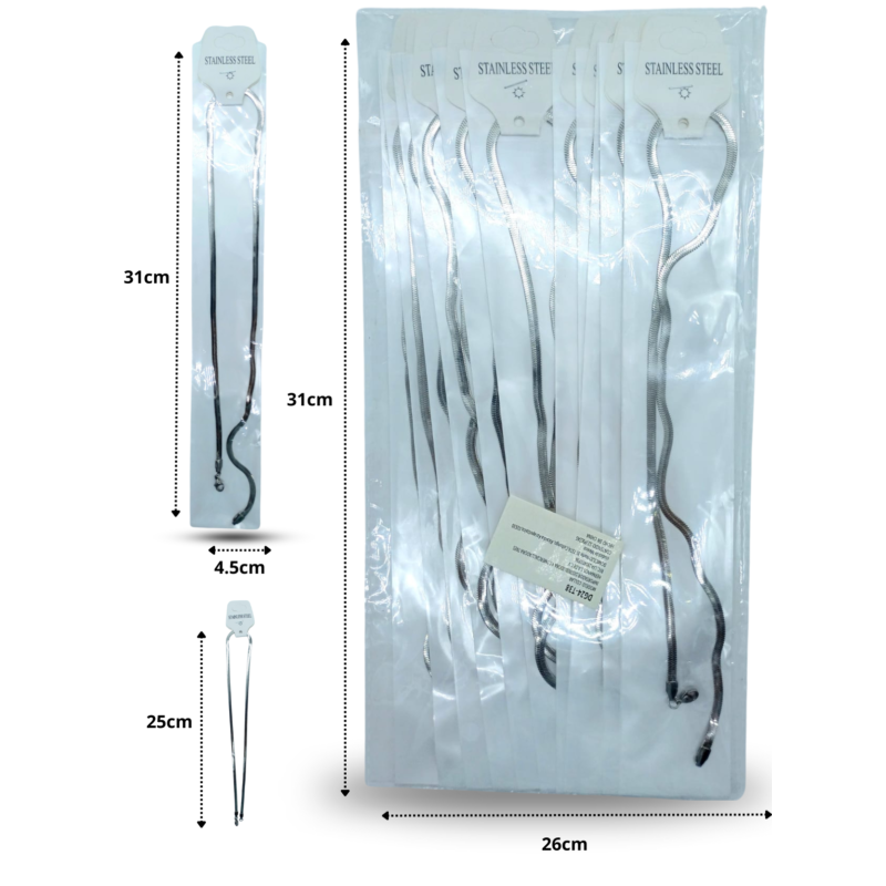 cadena panza de víbora acero inoxidable C/12 DG24-T38