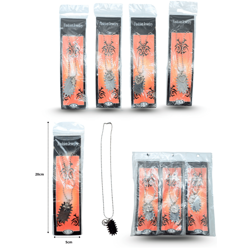 collar metálico placa con dije 45cm C/12 G5429A