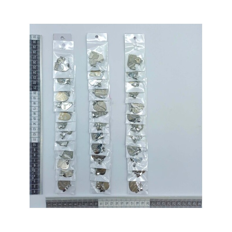 dije doble figura corazón amistad y amor acero inoxidable en tira C/12 XH5470