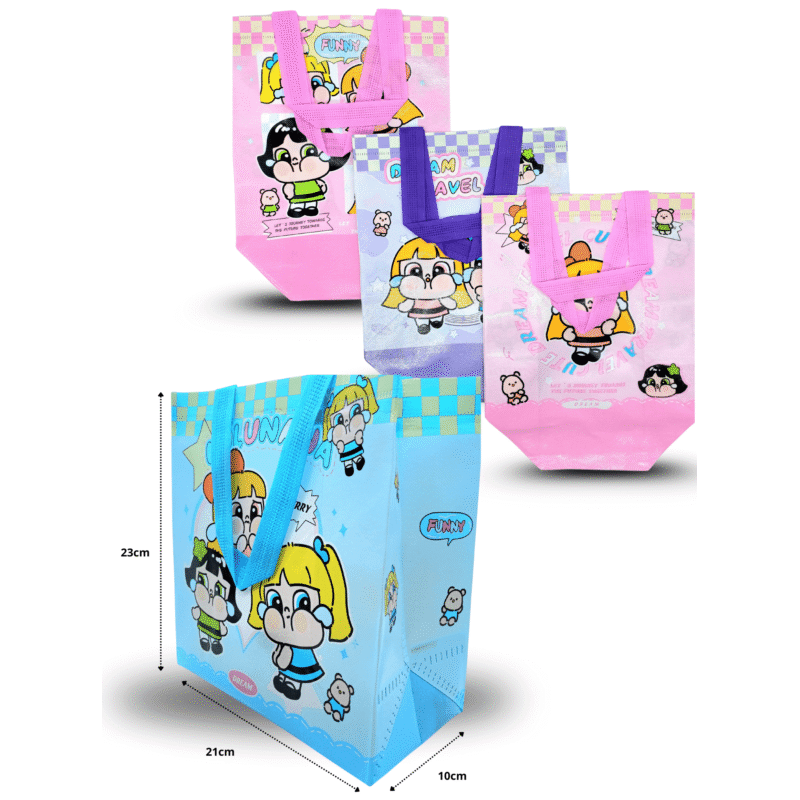 bolsa plastificada decorada 23x21x10cm chicas super poderosas C/12 25I-81