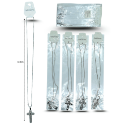 collar largo cruz acero inoxidable C/12 SXL-4342