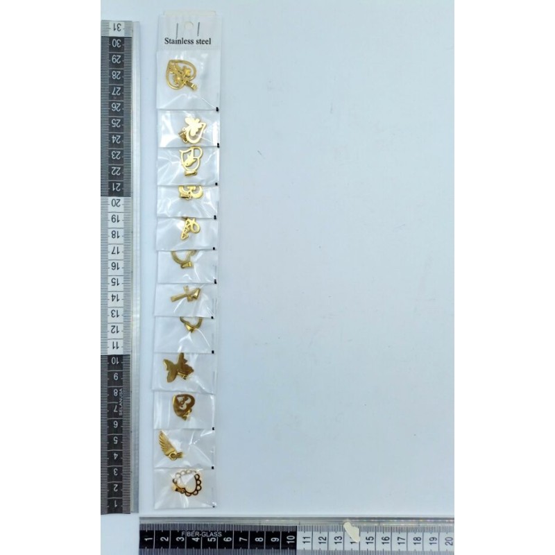 dije acero inoxidable figuras varias en tira C/12 BRAB-15 o 22T-8