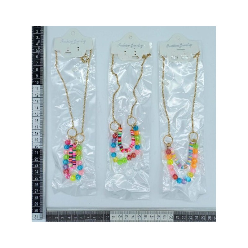 collar cuentas y rondanas claras C/12 23MP-18