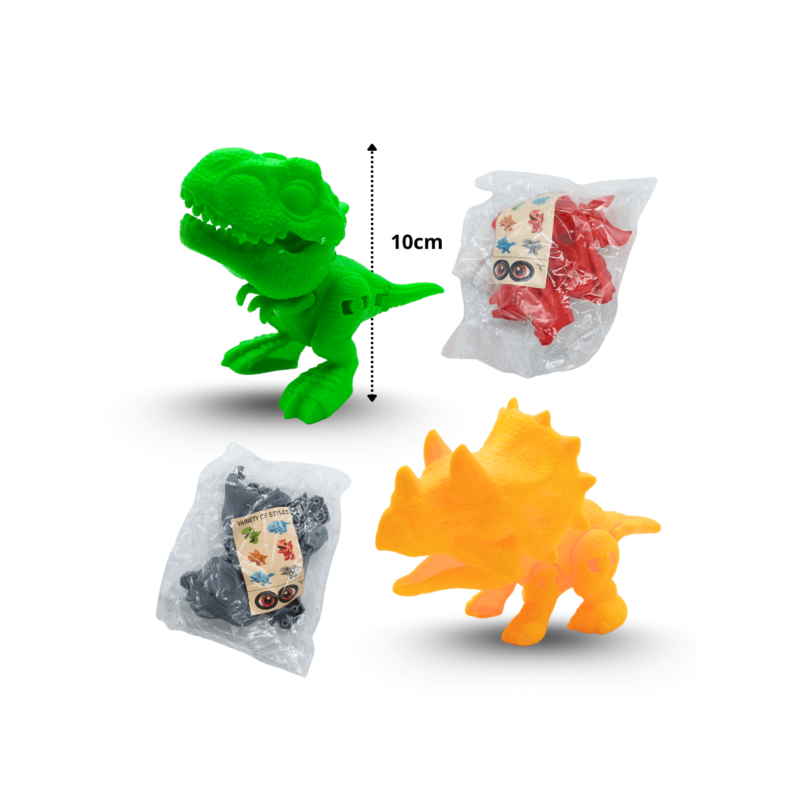 dinosaurio para armar con stickers 10x5x6.5cm C/10 5009