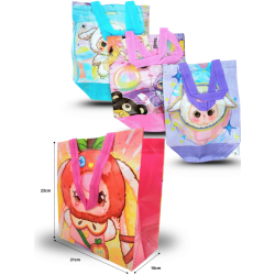 bolsa plastificada decorada 23x21x10cm bby three C/12 25I-81