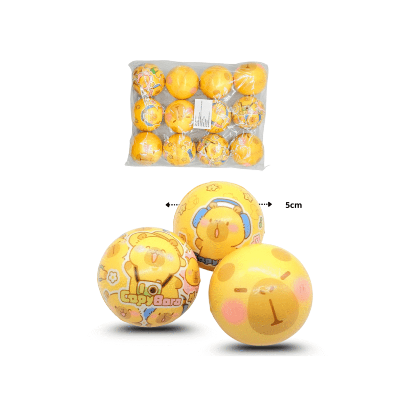 pelota esponja 7cm decorada capy bara C/12 25F-113