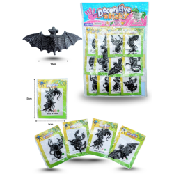 juguete de broma pegajoso negro 10cm en planilla C/12 C1148