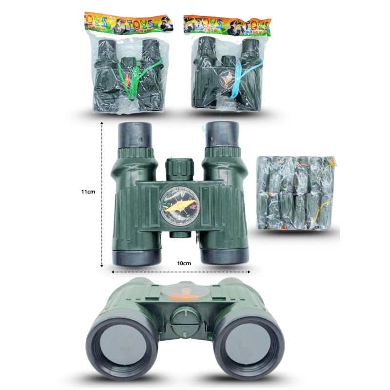 binoculares grandes con cinta y brújula C/12 TG-0481-3A