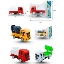 camión constructor, mezcladora, Torton, camión de basura 10x15x4cm C/12 8298