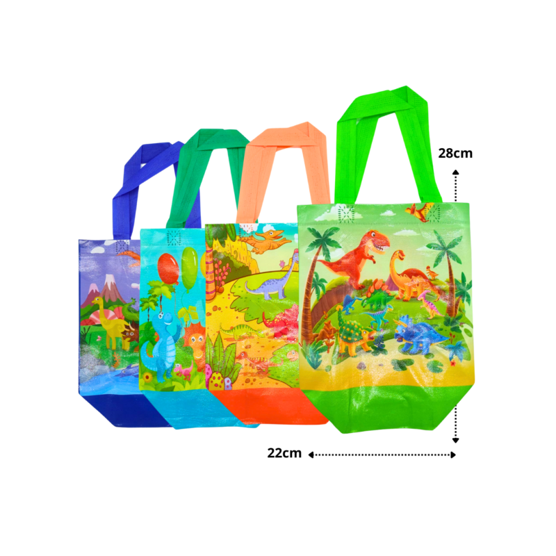 bolsa plastificada con asa dinosaurios C/12 TE-2502D-17