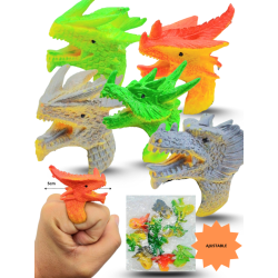 anillo cabeza de dragon de hule surtido de diseños C/10 JY64127