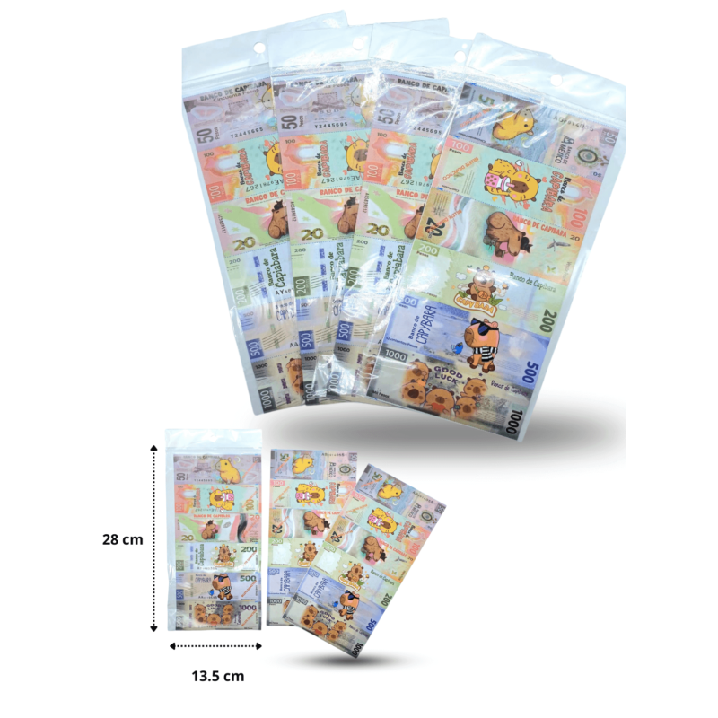 billete capy bara impreso por ambos lados set 2 pzas C/50 ZRLL