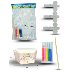 juguete giroscopio para colorear 3 niveles diferentes armable y didáctico con 5 plumines C/12 B6210