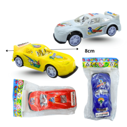 auto de carreras con retroimpulso 4x9cm C/12 JY64222