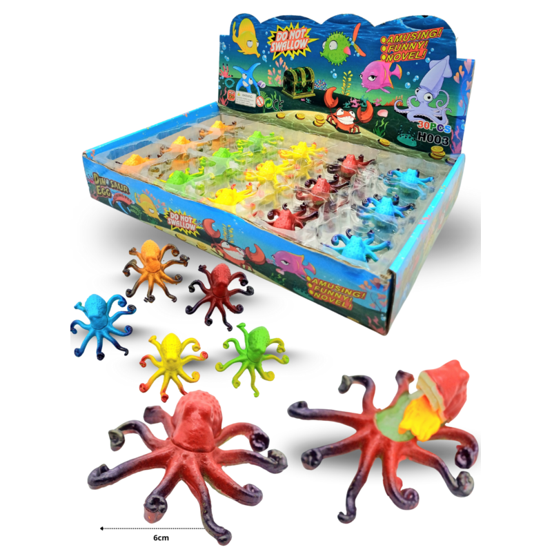 crescencio juguete de broma pulpo variedad de colores C/30 JY64113