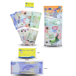 billete didáctico con tarjeta bancaria set 11 pzas C/20 ROB GRC