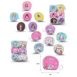 monedero surtido decorado caritas, niña o unicornio C/12 24ZH-8