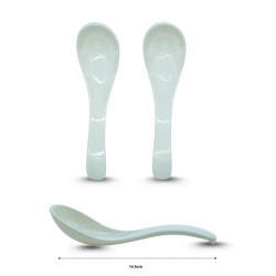 cuchara melamina blanca tipo salsera 15cm C/10 A1392