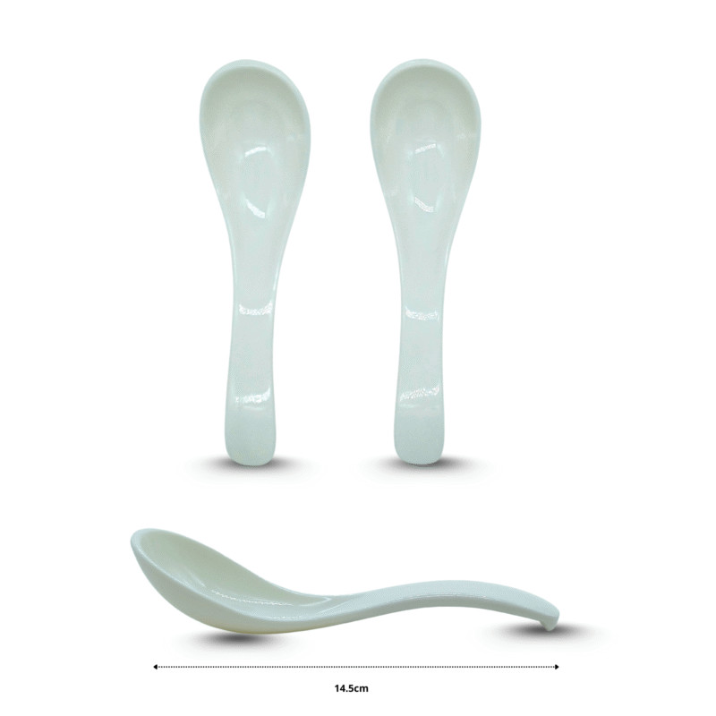 cuchara melamina blanca tipo salsera 15cm C/10 A1392