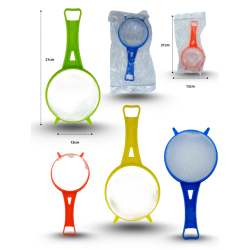 colador plastio de mano 8x18cm colores surtidos empacado individual C/10 0961