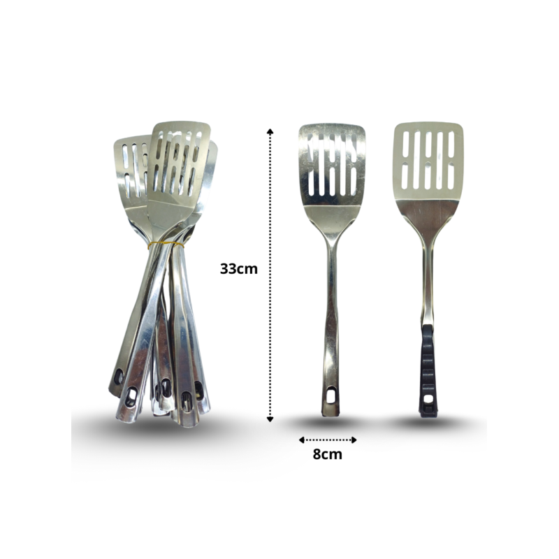 utensilio volteador calado de acero inoxidable C/12 A1103