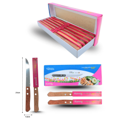 cuchillo sierra mango madera en caja C/12 KFMM-0475S LOP CON