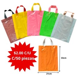bolsa de plástico con asa 33x21cm C/50 31F-21