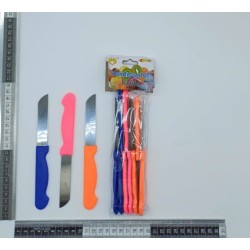 cuchillo liso mango variedad de colores C/12 CA66559