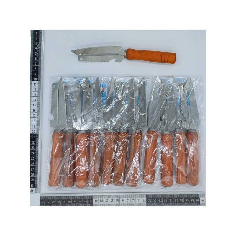 pelador descamador con mango de madera 12 pzas A4101