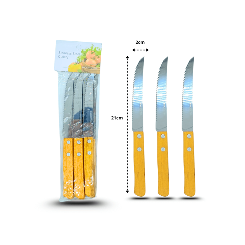 set de cuchillos de sierra mango de madera C/6 GPM-2292