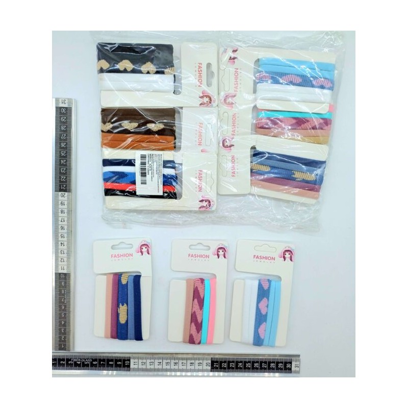 liga licra afelpada decorada y lisa en blister set 5 pzas C/12 XL29-10