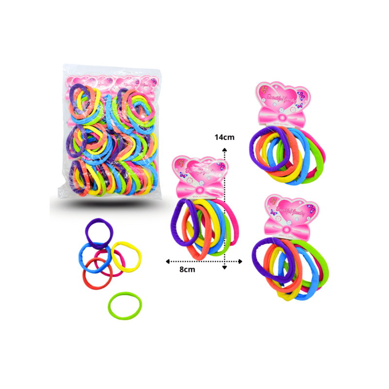 liga licra colores vivos set 6 pzas 7cm C/12 EO342-4