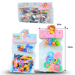 liga latex o toti en bolsa con piojo o decoración tubo para cabello C/12 XH6815