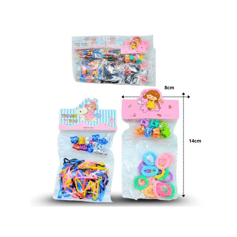 liga latex o toti en bolsa con piojo o decoración tubo para cabello C/12 XH6815