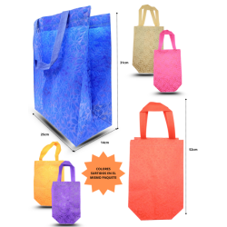 bolsa ecologica decorada flores 31x25x14cm C/12 D3159