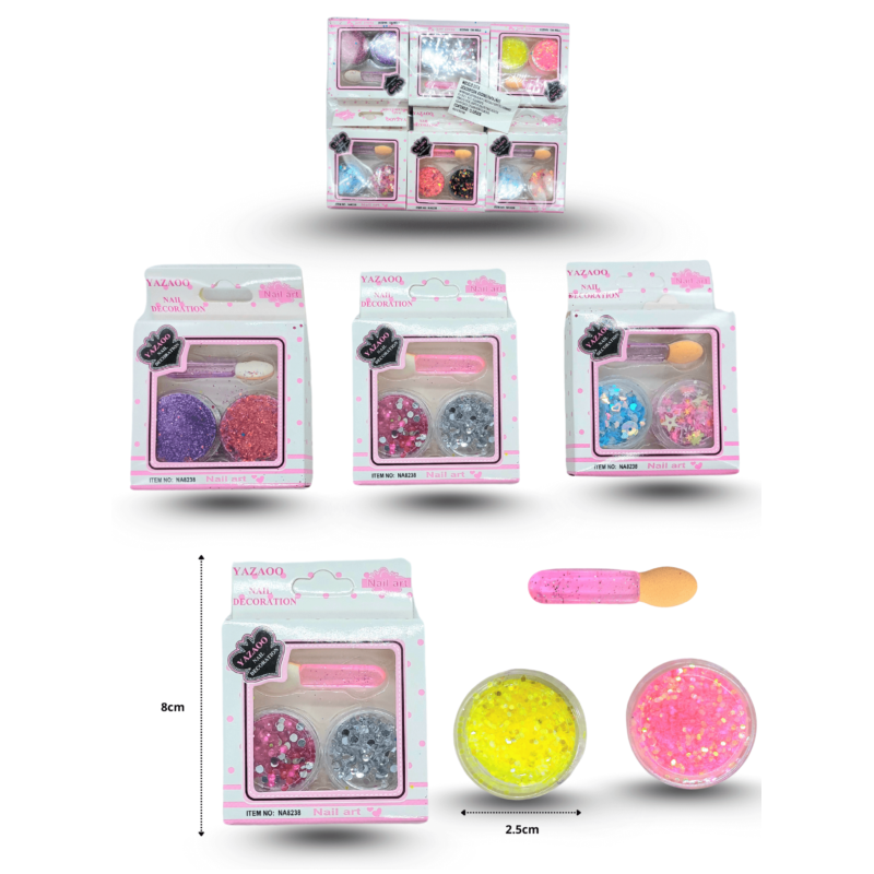 decoración para uña en tarro con aplicador C/12 8-94 o 23t-5 o r-77