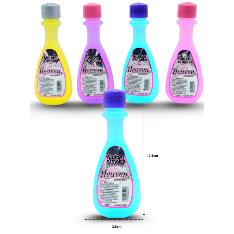 quita esmalte heaven variedad de colores C/12 RUVA
